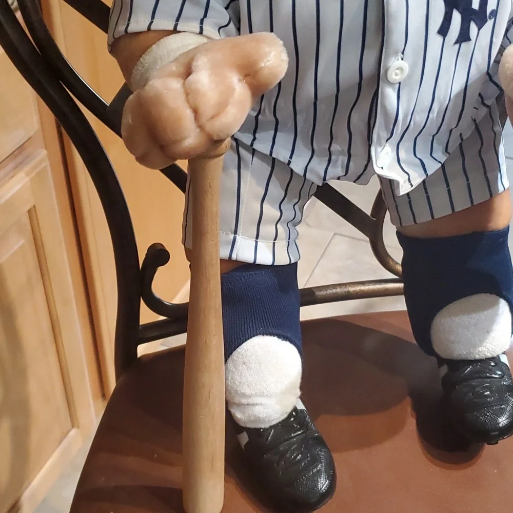NY Yankees 22" Large Stuff Animal Bear 1993 Pro Bear Baseball Bat Inaugural VGUC - Picture 6 of 7